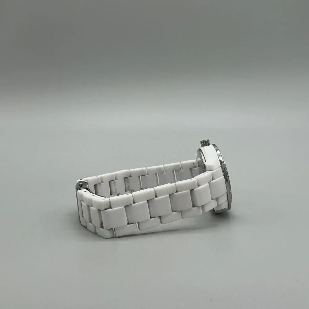 Fossil ES2437 Womens Watch 31mm MOP Ceramic Crystals Date New Battery 6.75